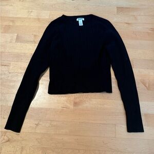 PINK Victoria's Secret Black Ribbed Top